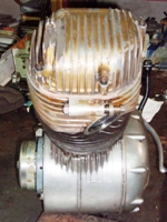 Vista frontal del motor NSU SUPERMAX terminado listo para ser montado